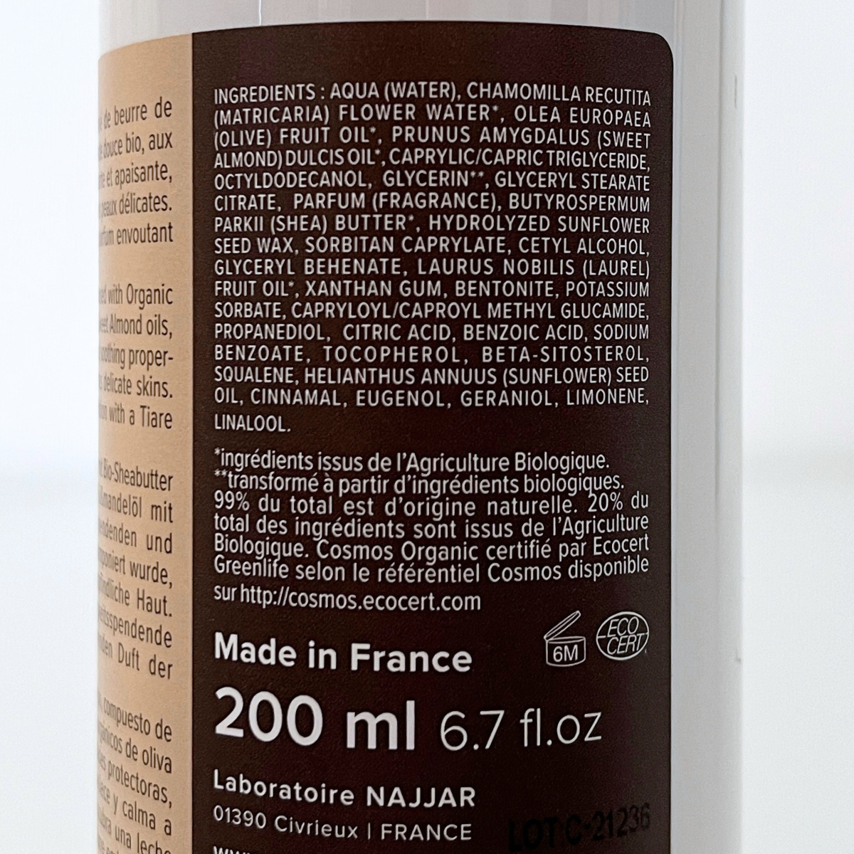 Najel Organic Body Lotion with Natural Tiare Flower