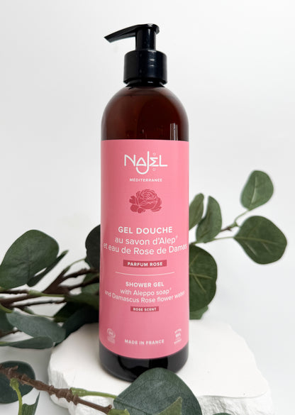 (NEW) Najel Organic Aleppo Soap Shower Gel - Rose
