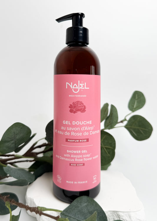 (NEW) Najel Organic Aleppo Soap Shower Gel - Rose