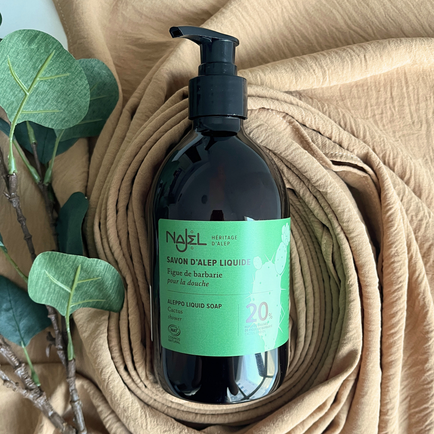 Najel Organic Aleppo Liquid Soap with Cactus Seed Oil 20%