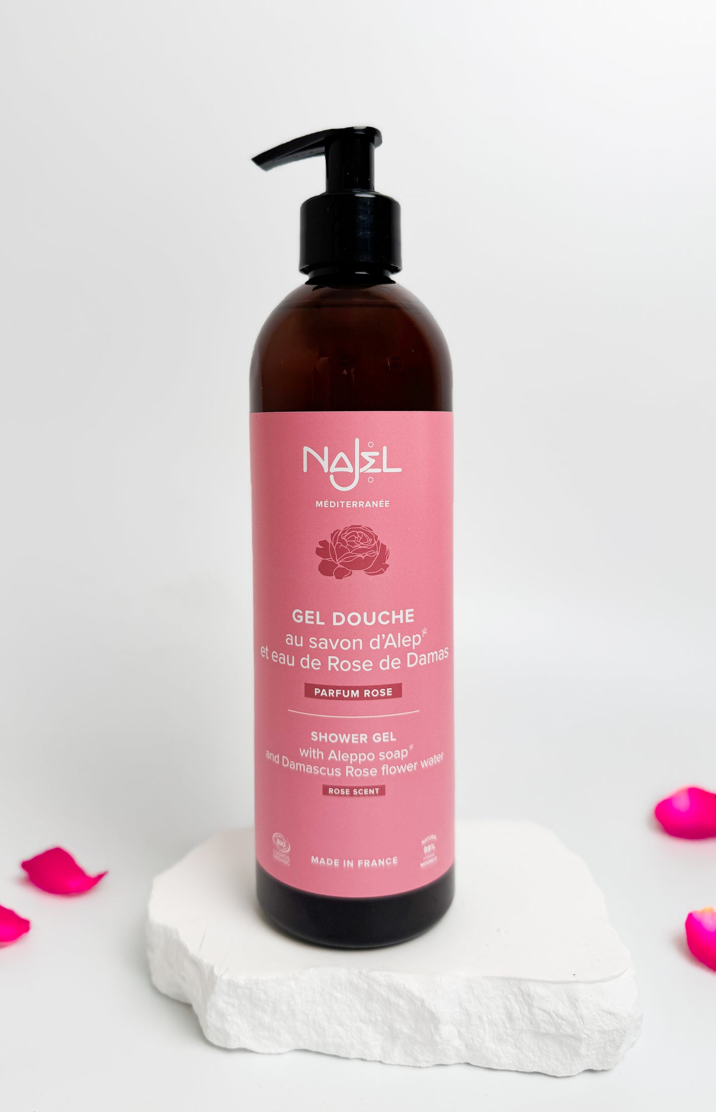 (NEW) Najel Organic Aleppo Soap Shower Gel - Rose