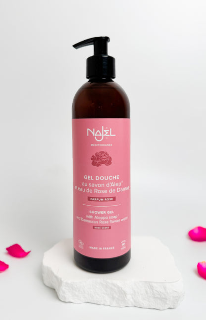 (NEW) Najel Organic Aleppo Soap Shower Gel - Rose