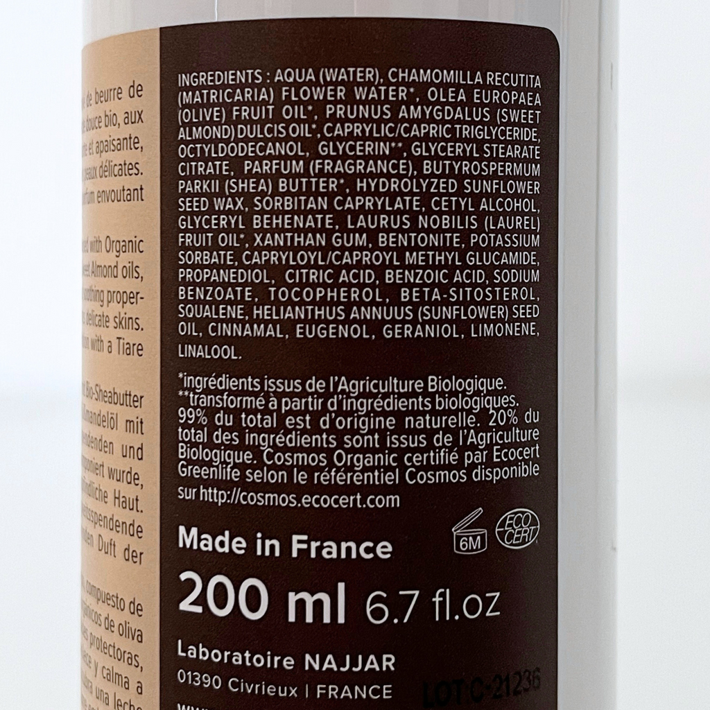 Najel Organic Body Lotion with Natural Tiare Flower