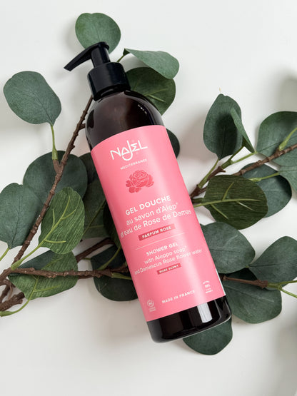(NEW) Najel Organic Aleppo Soap Shower Gel - Rose
