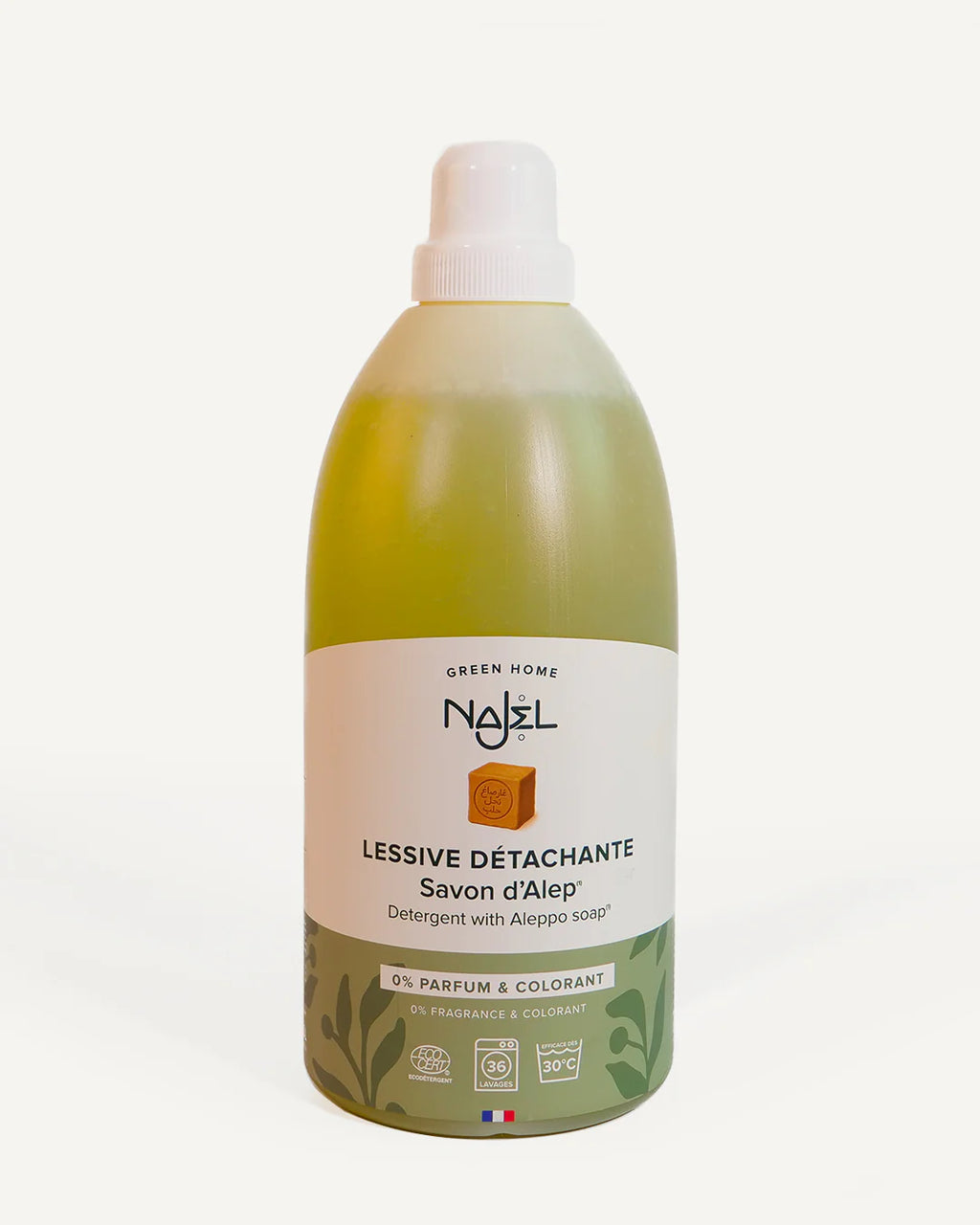 NEW Najel Organic Stain-Removing Laundry Detergent with Aleppo Soap (Fragrance-Free)