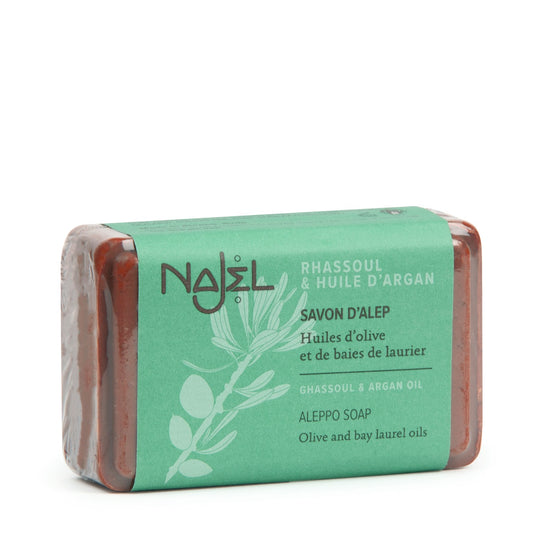 Najel Organic Aleppo Soap with Ghassoul & Argan Oil